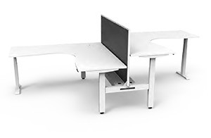 Boost+ 2 Person Corner Workstation - with Screens